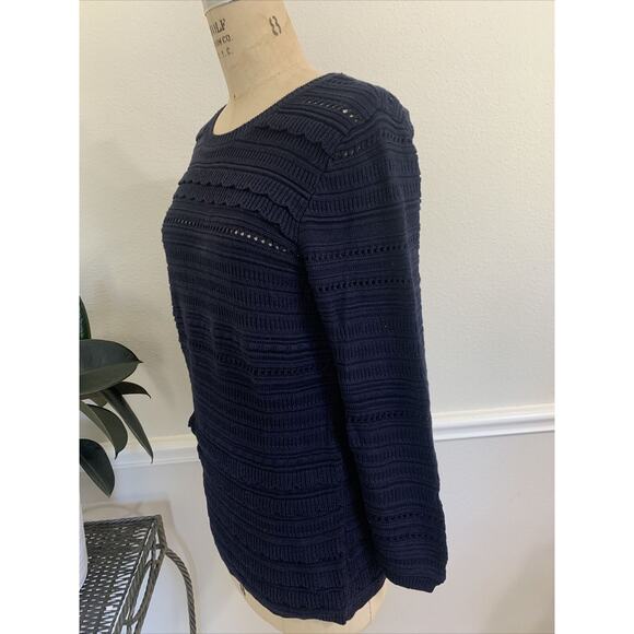 Banana Republic Knit Sweater Size L Navy Blue RN 54023 - Picture 4 of 5